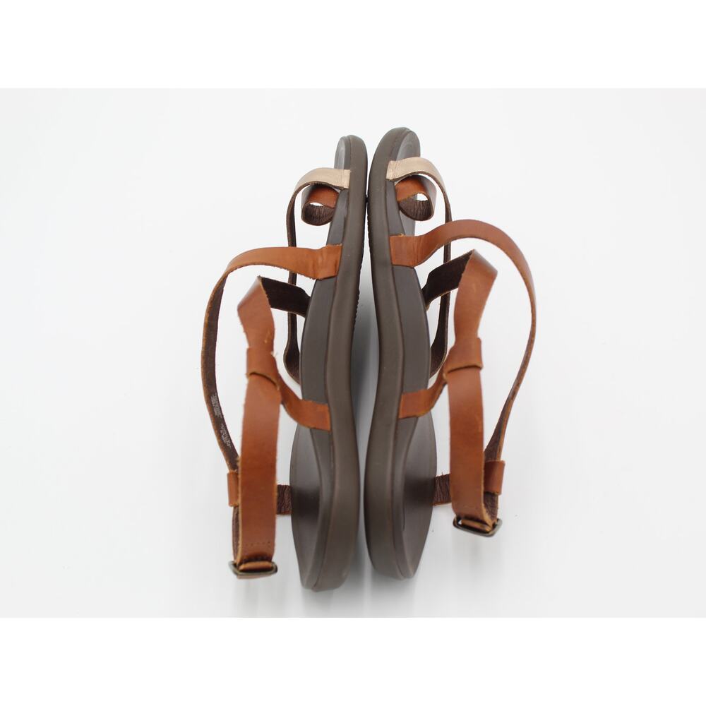 OluKai Upena Sandals Womens 10 Brown Gold Leather Strappy Comfort Beach Resort - Picture 5 of 7